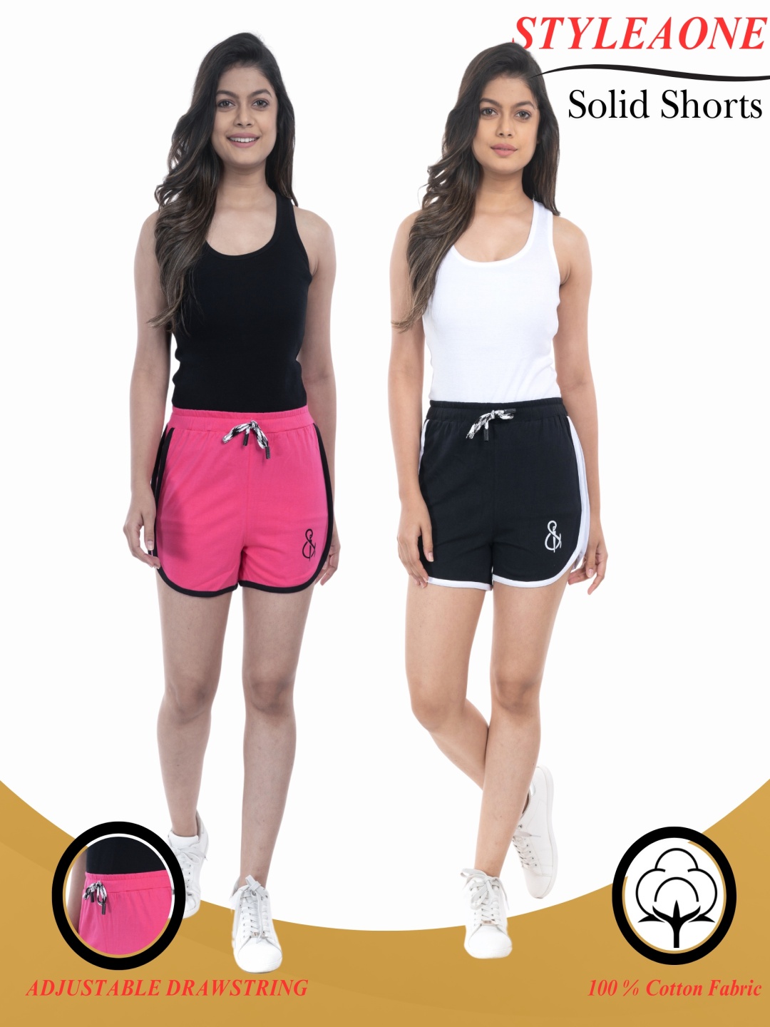 

StyleAOne Women Yoga Sports Shorts, Pink