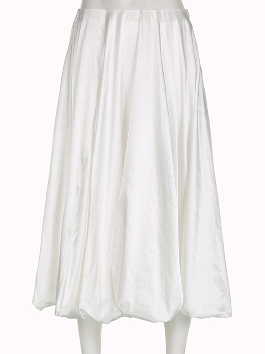 

LULU & SKY Draped Midi A-Line Skirt, White