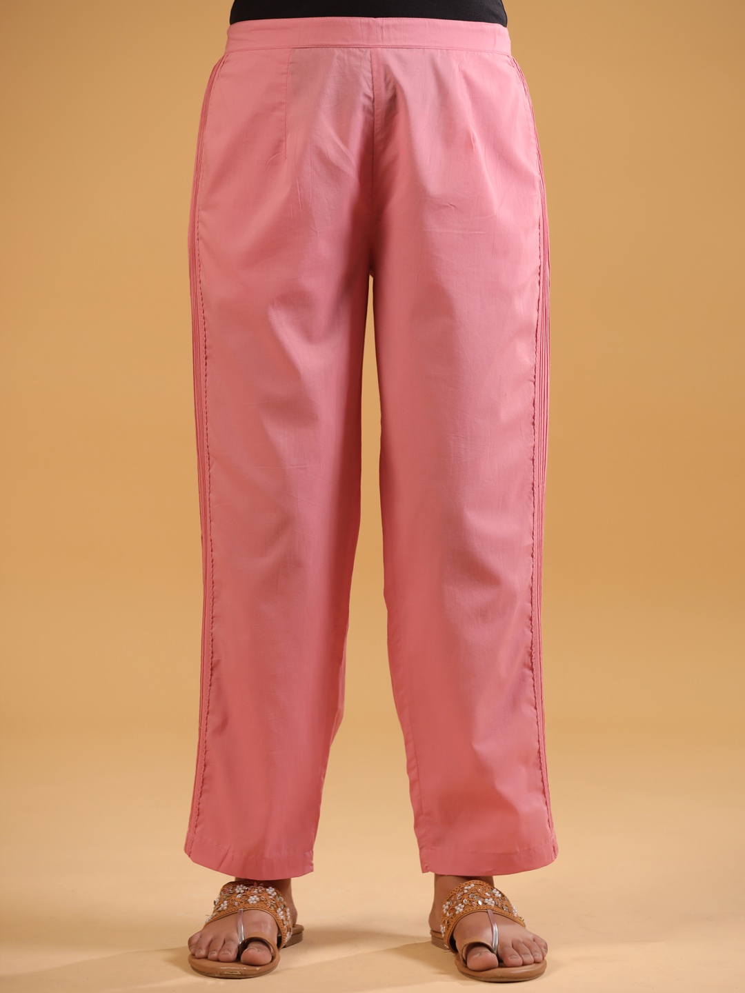 

SAVI Women Relaxed Straight Leg Trousers, Pink