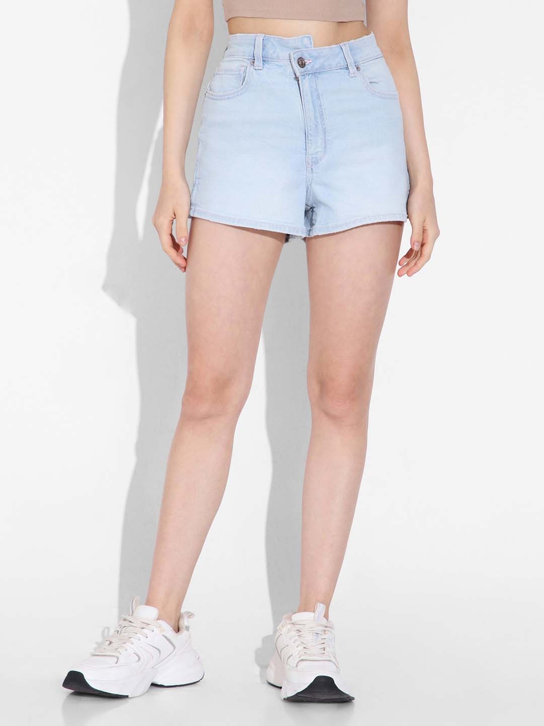 

AMERICAN EAGLE OUTFITTERS Washed Denim Shorts, Blue