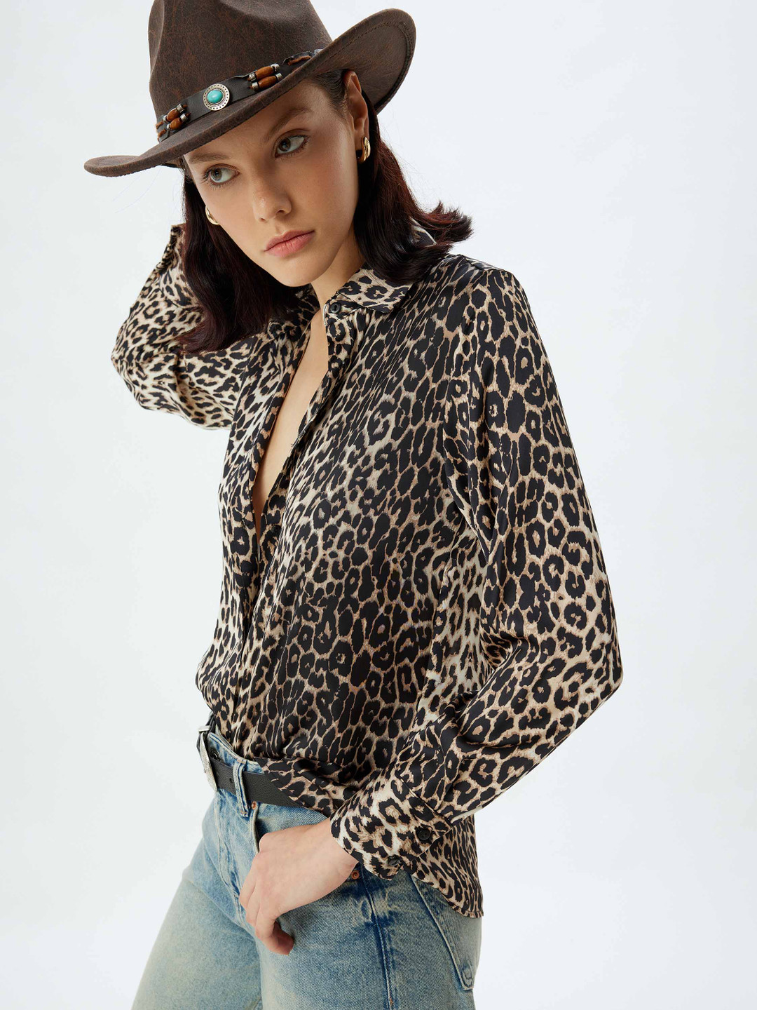 

Koton Women Animal Opaque Printed Casual Shirt, Brown