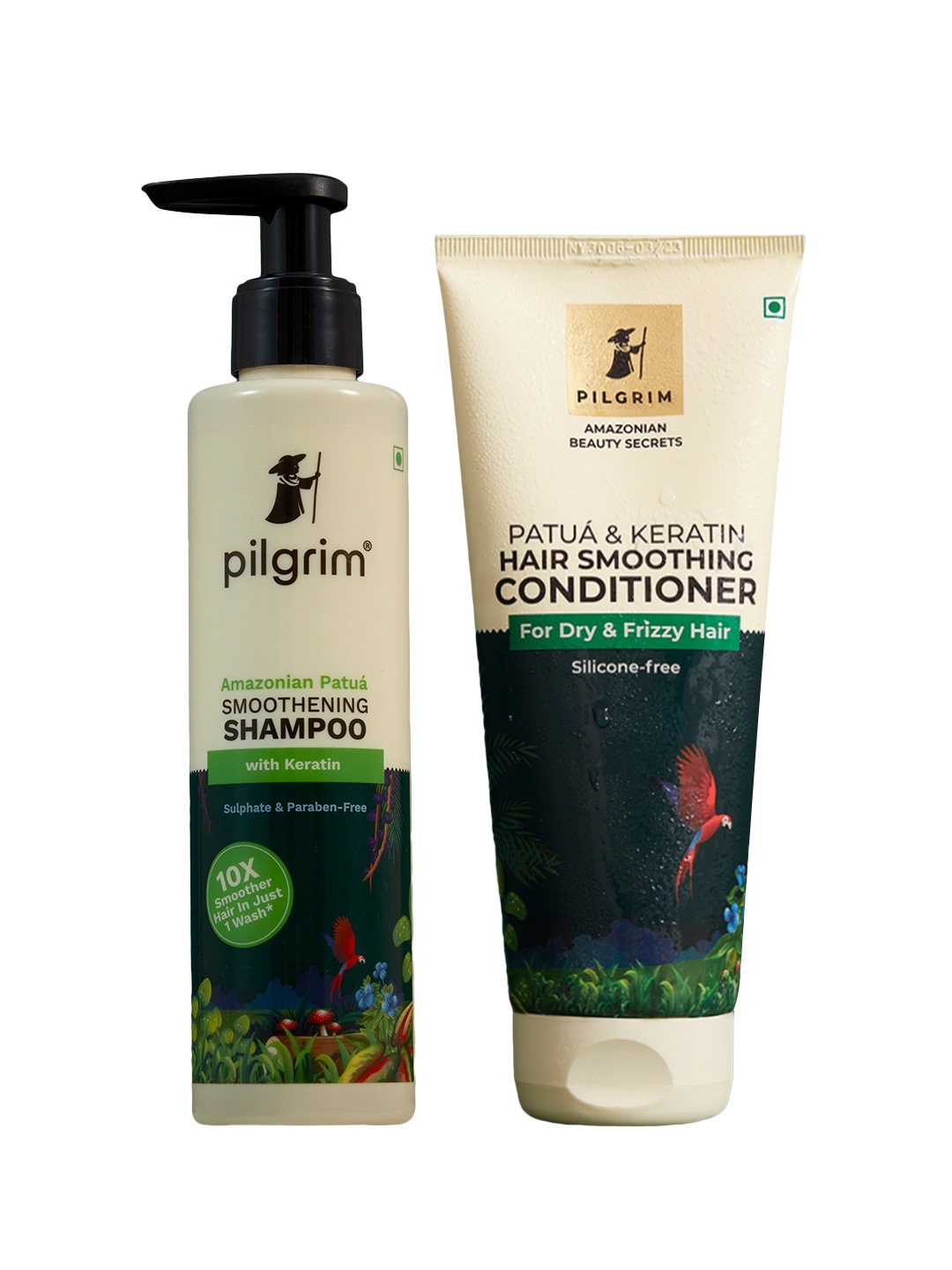 

Pilgrim Advanced Patua & Keratin Smoothening Shampoo & Conditioner-400ml, Green