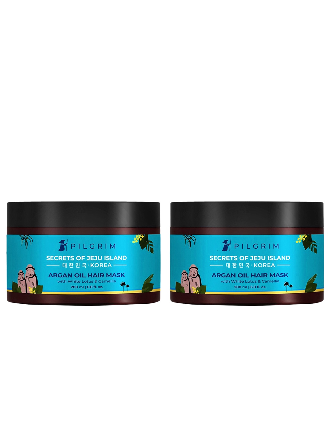 

Pilgrim Set of 2 Argan Oil Hair Mask and Pack for Dry & Frizzy Hair & Hair Fall Control, Teal