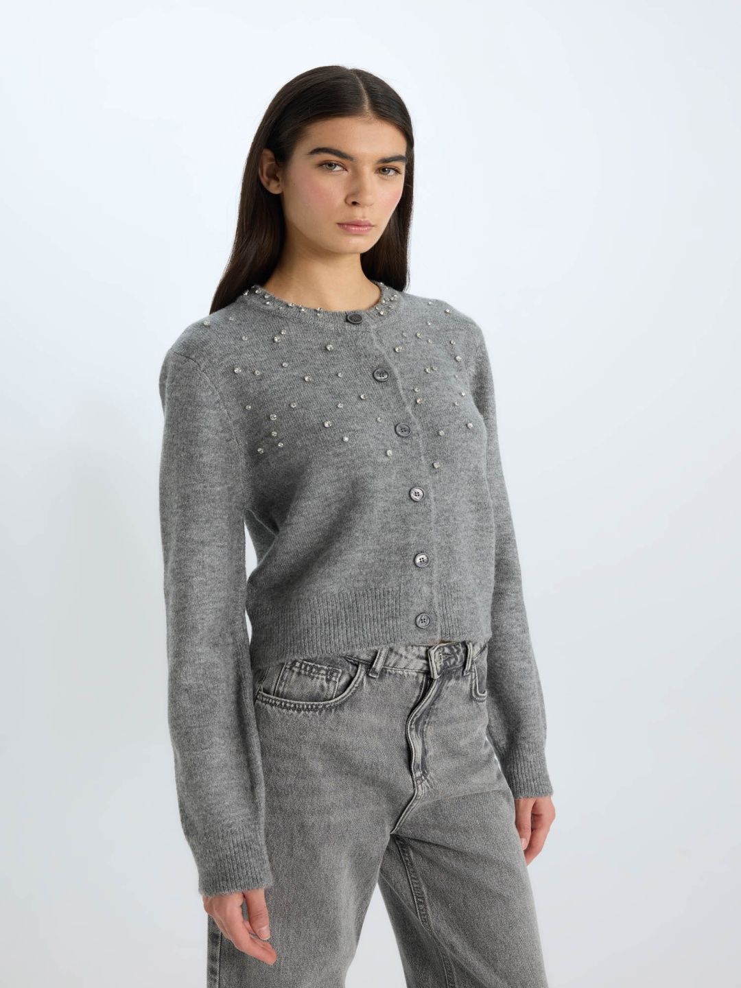 

DeFacto Women Embroidered, Grey