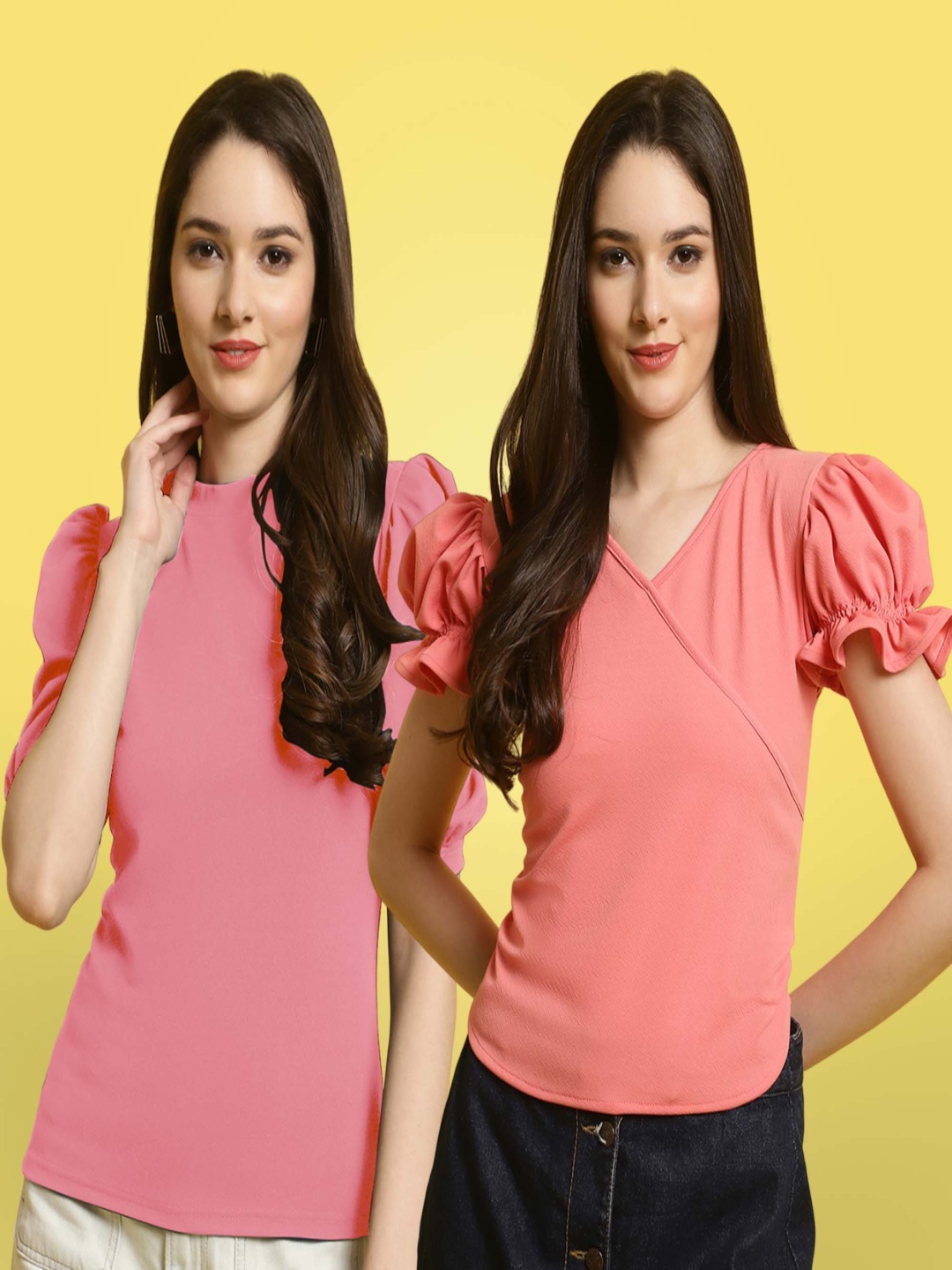 

Metronaut Pack Of 2 V-Neck Top, Multi