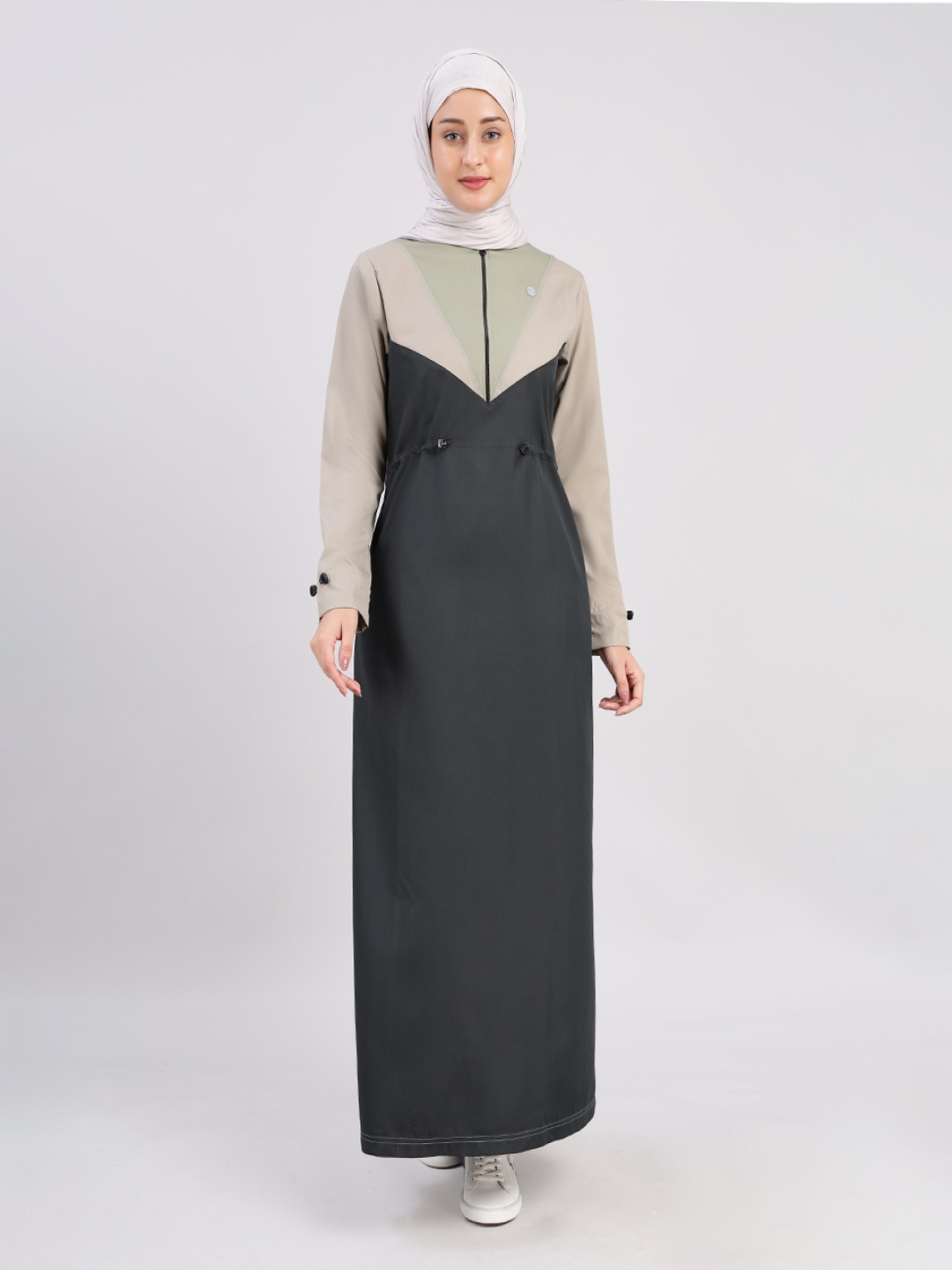 

IDH London Long Sleeves Jilbab With Scarf, Green