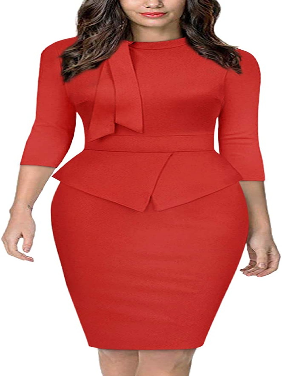 

Samsara Couture Bodycon Midi Dress, Red