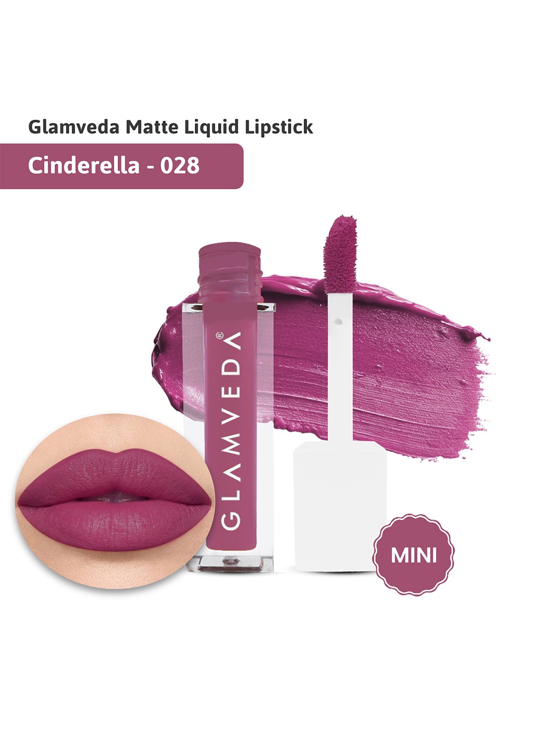 

GLAMVEDA Matte Mini Liquid Lipstick With Jojoba Oil - 1.2 ml - Cinderella -028, Mauve