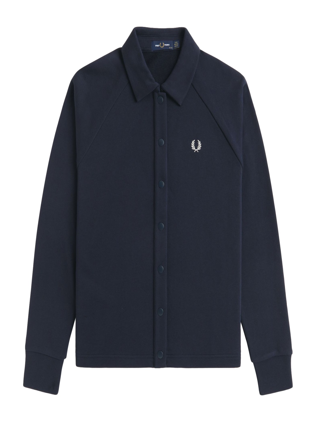 

Fred Perry Women Shirt Collar Solid Sweatshirt, Navy blue