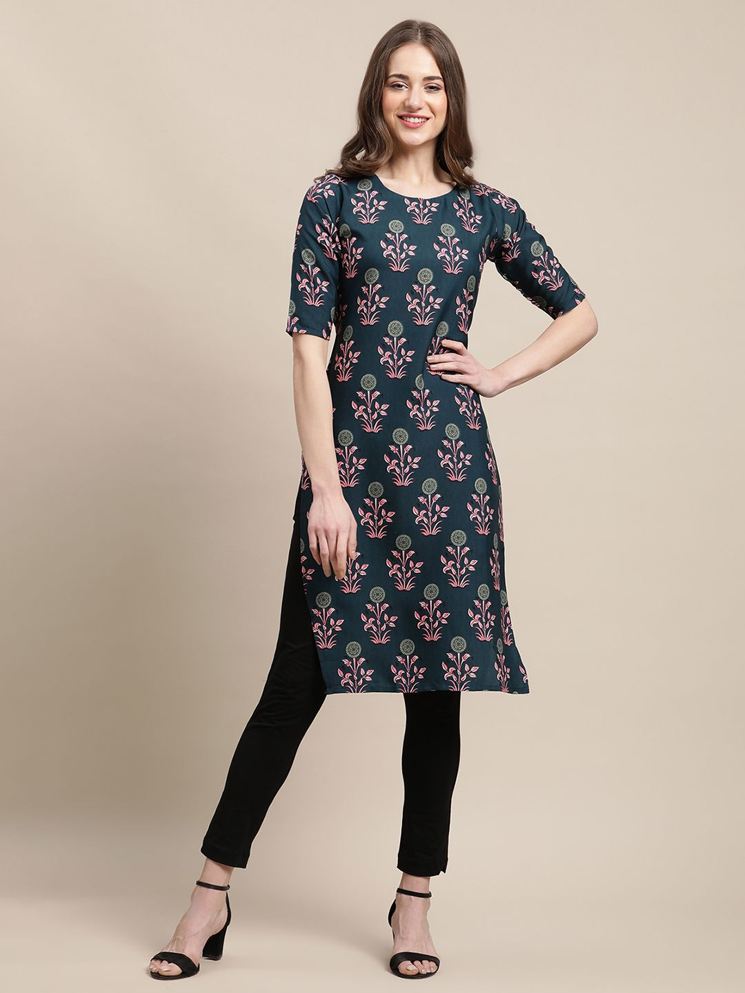 

7Threads Selection Of 4 Ethnic Motifs Printed Straight Kurtas, White