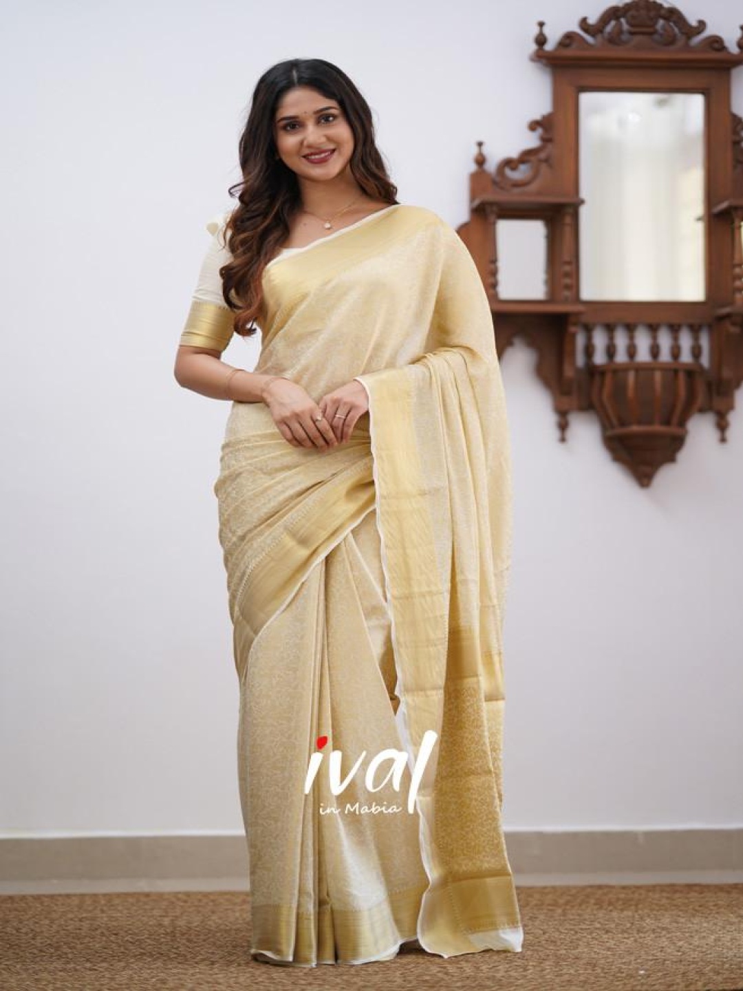 

KALINI Woven Design Zari Pure Silk Banarasi Saree, White