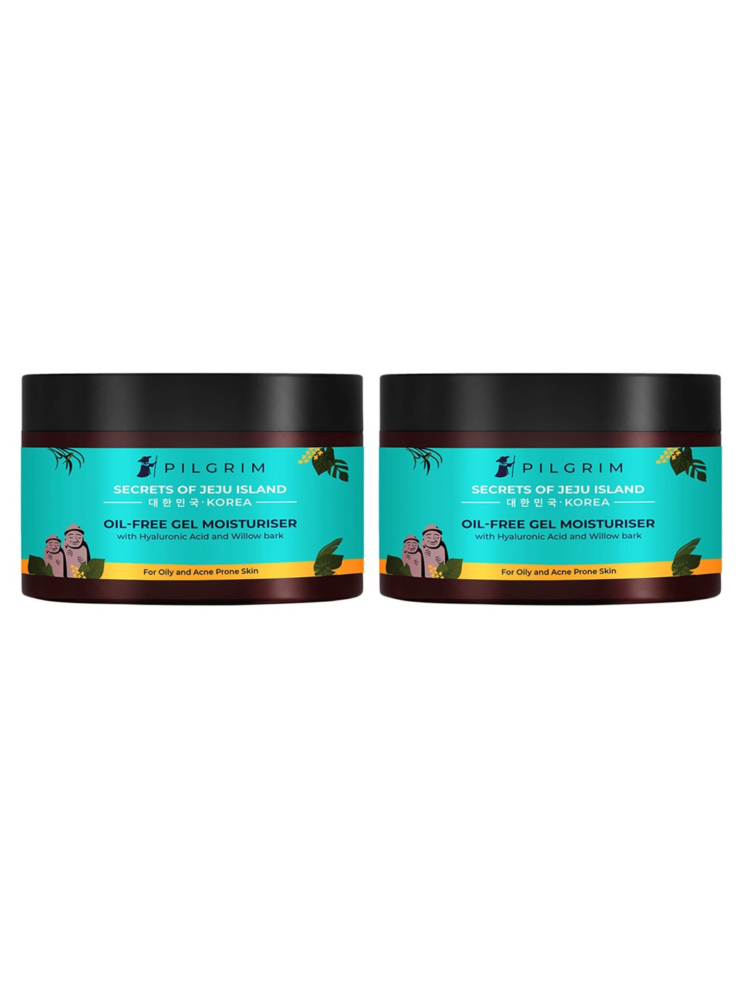 

Pilgrim Set of 2 Oil-Free Gel Face Moisturizer with Hyaluronic Acid for Acne-Prone Skin, Teal