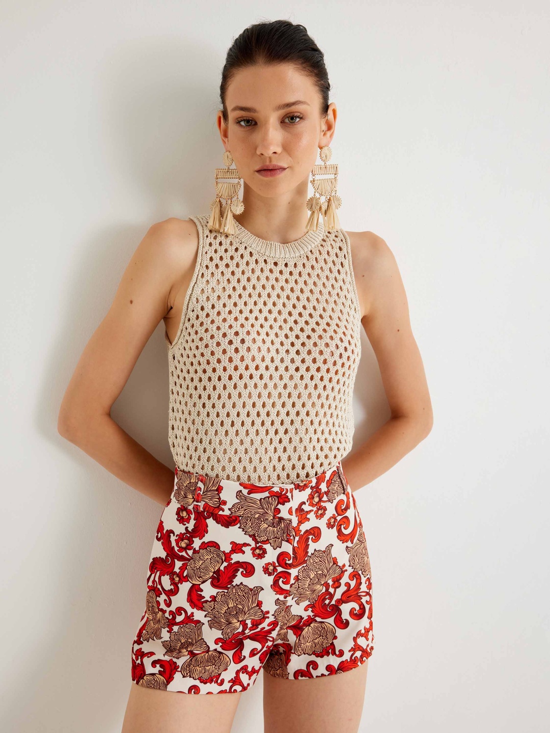 

Koton Polka Dot Print Top, Beige