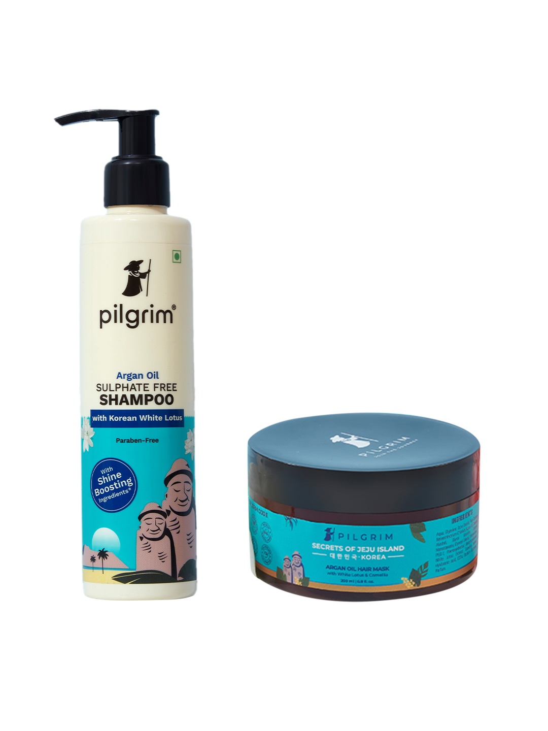 

Pilgrim Set of Sulfate Free Shampoo & Argan Oil Hair Mask, Teal