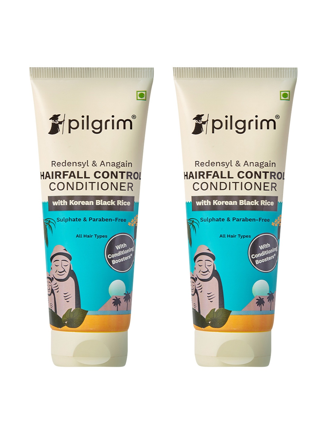 

Pilgrim Set of 2 Redensyl & Anagain Hairfall Control Conditioner - 200ml each, Teal