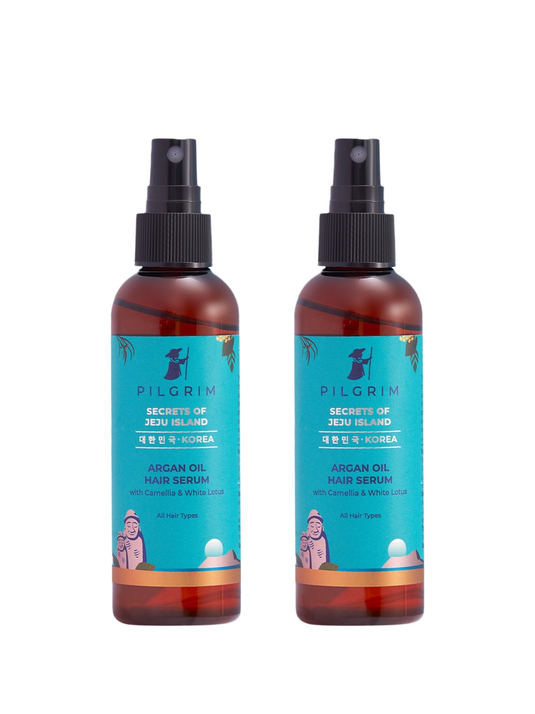 

Pilgrim Set of 2 Argan Oil Hair Serum for Dry & Frizzy Hair, Paraben & Mineral Oil-Free, Teal