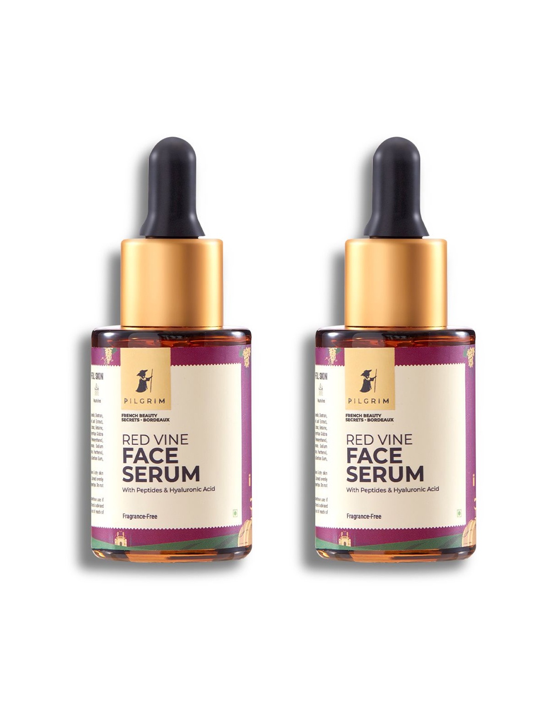 

Pilgrim Set of 2 Red Vine Serum With Hyaluronic Acid For Anti Ageing & Glowing Skin-30ml, Magenta