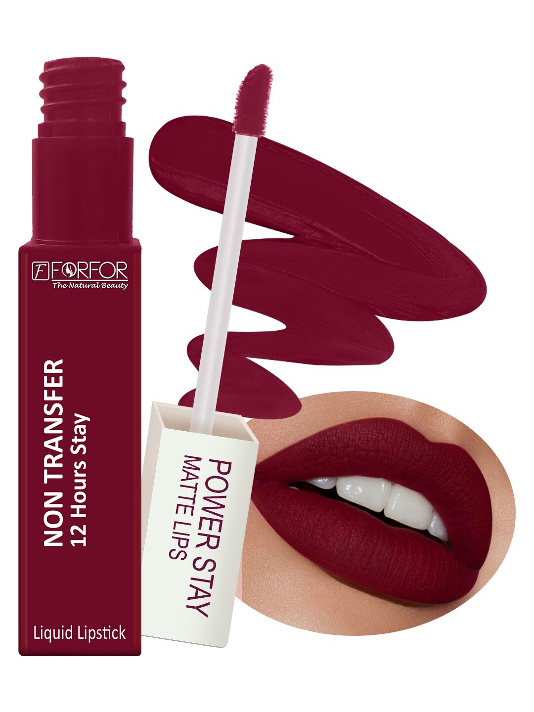 

FORFOR Powerstay Non-Transfer Waterproof Liquid Matte Lipstick 5ml - Bridal Maroon 09