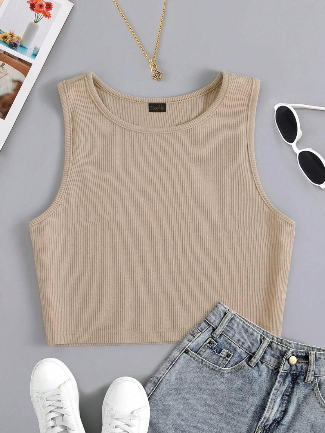 

BAESD Crop Top, Beige