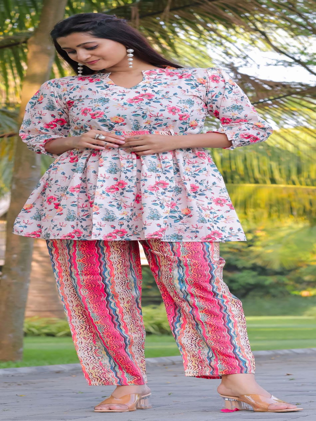 

BAESD Printed Tunic & Trousers, White