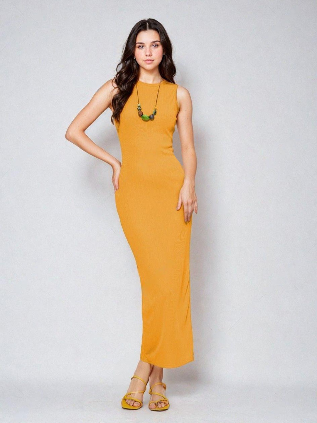 

Kotty Women Bodycon Midi Dress, Yellow