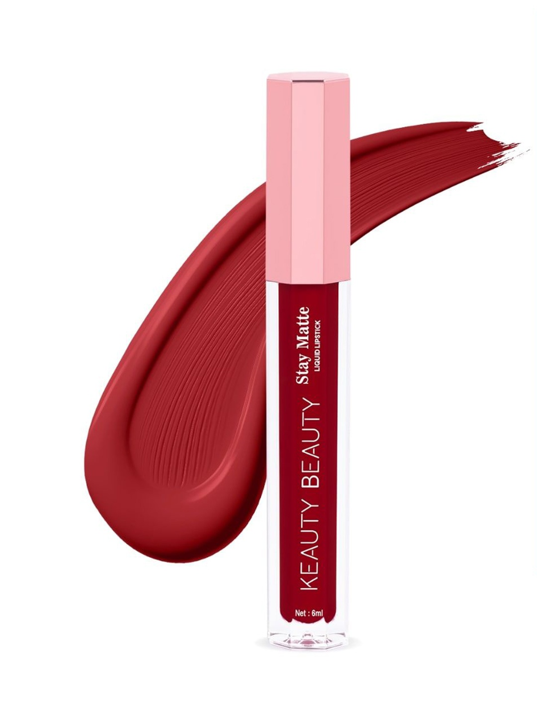 

Keauty Beauty Super Stay Matte Long Lasting Liquid Lipstick-6ml-Angel 01, Red