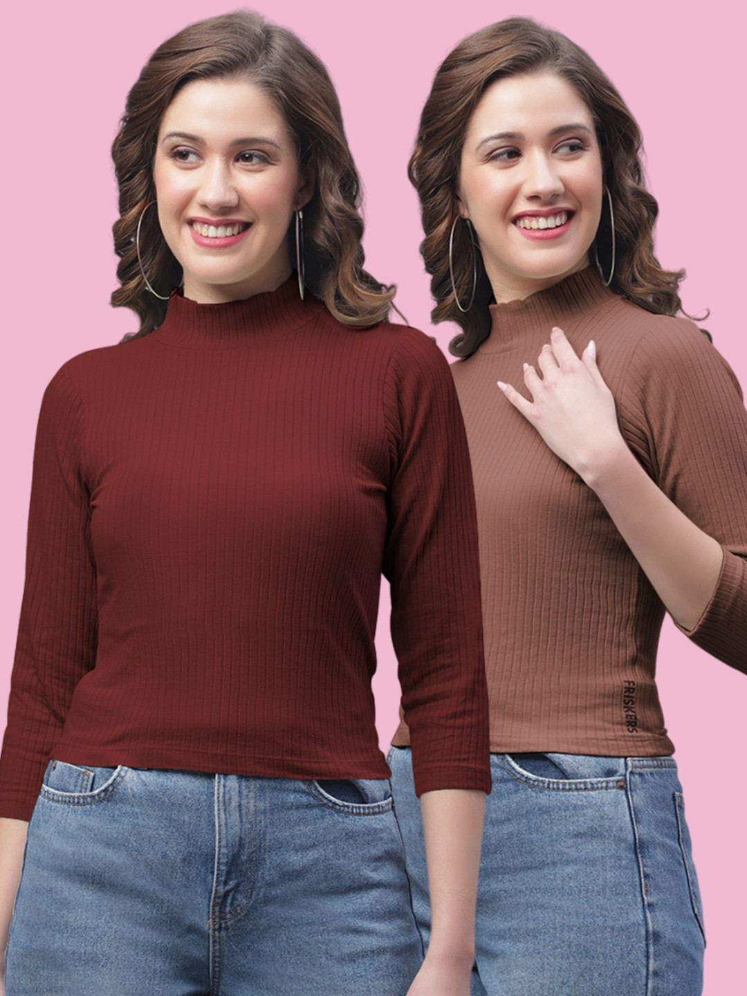 

FBAR Women Pack of 2 Cotton Top, Multi