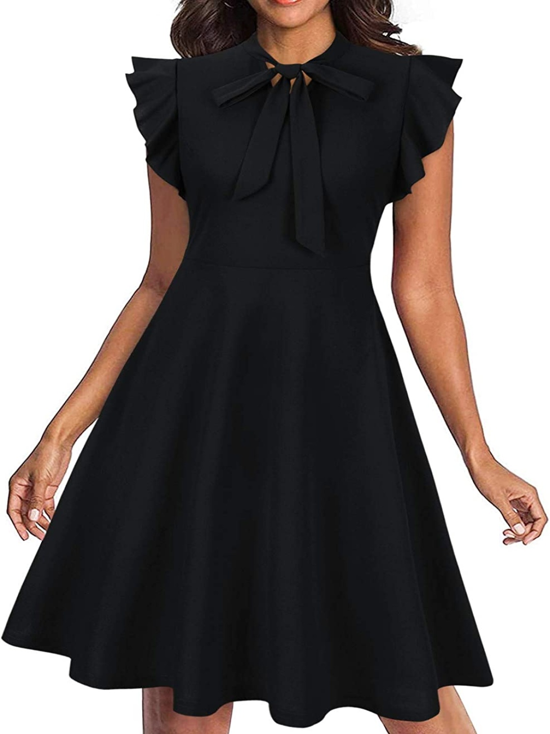 

Samsara Couture Layered Fit & Flare Midi Dress, Black