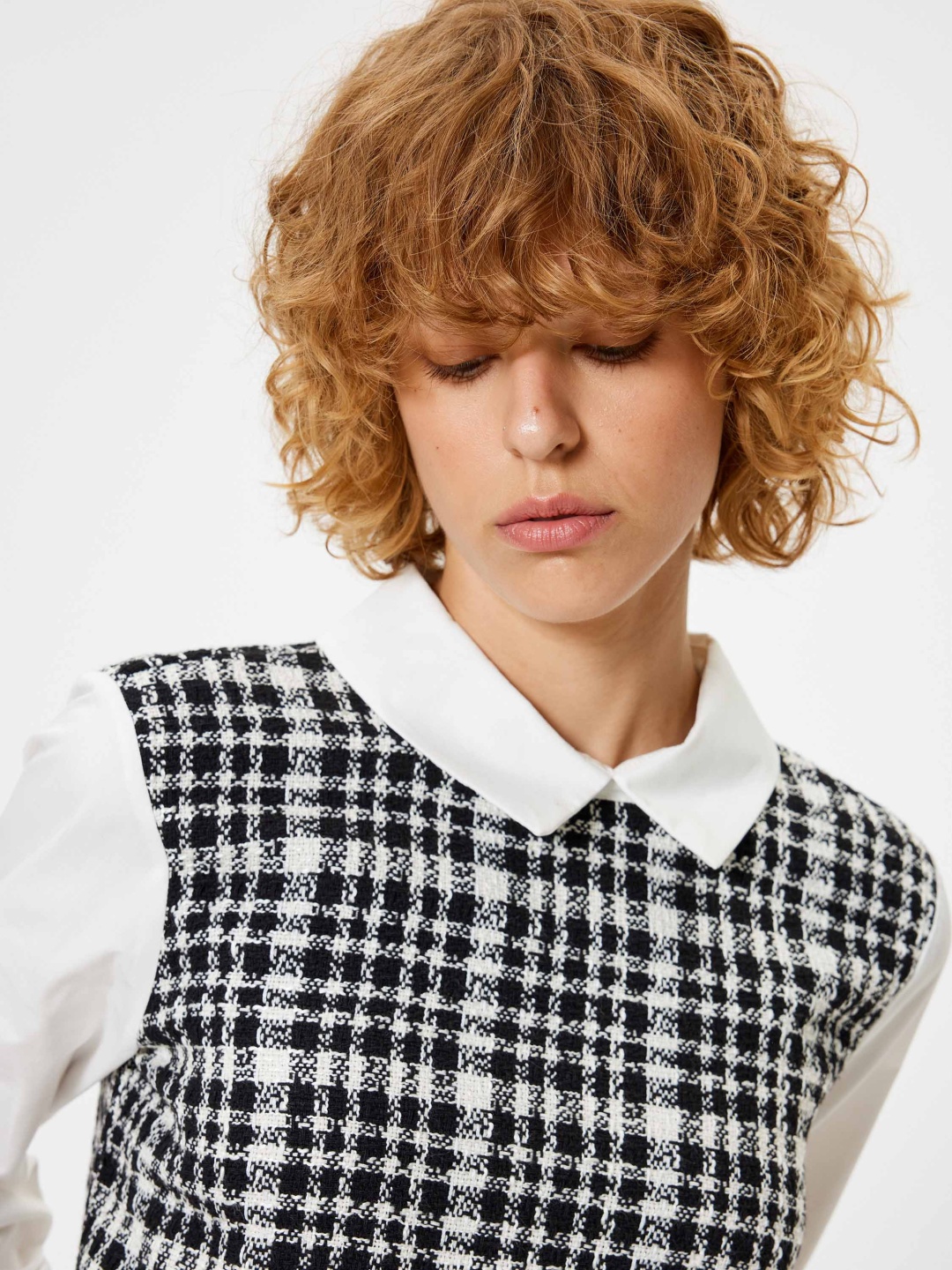 

Koton Checked Top, Black