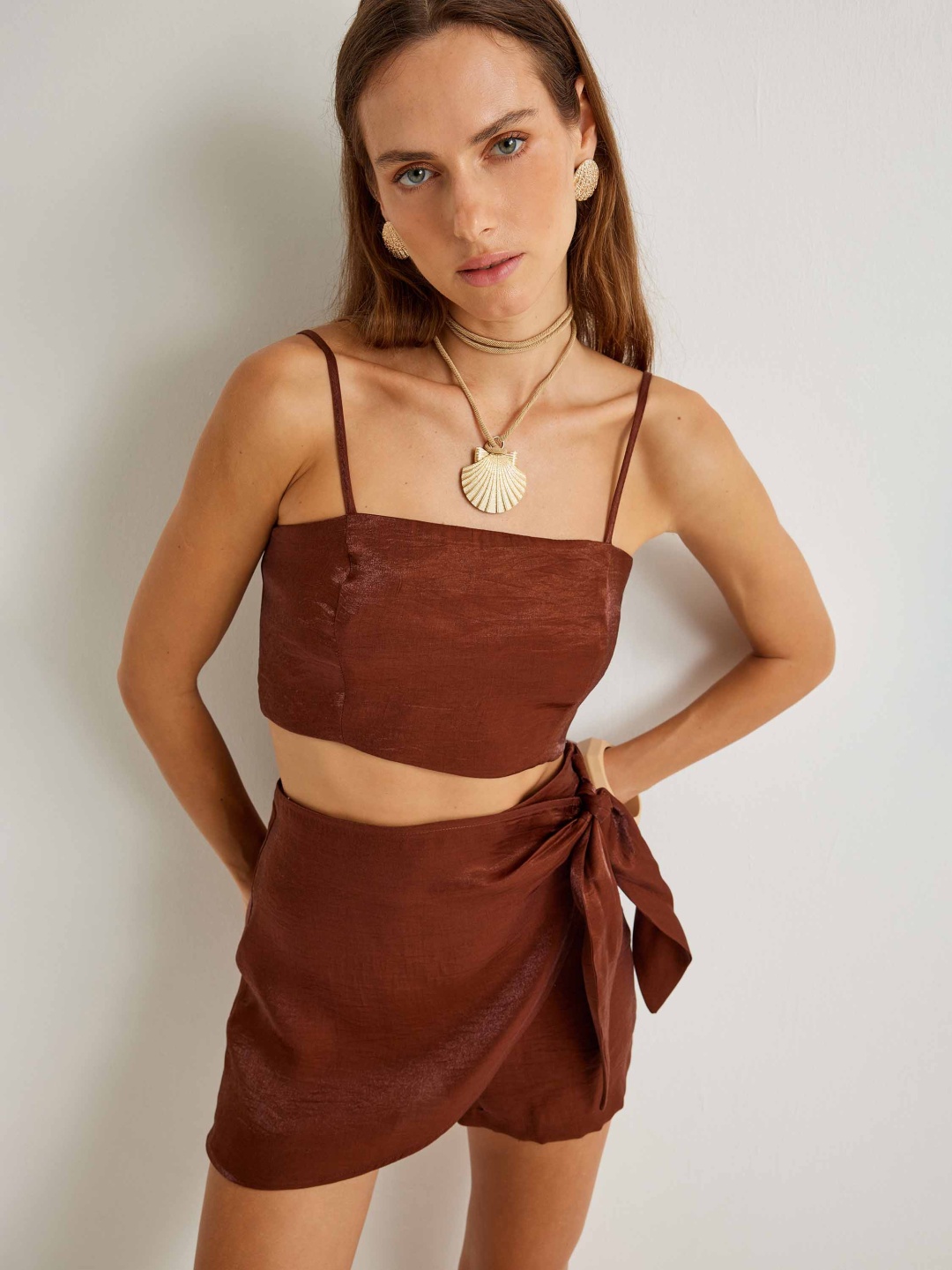

Koton Crop Top, Brown