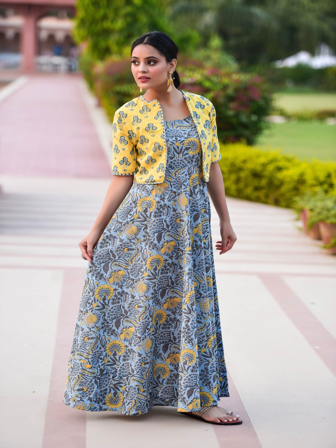 

Anastay Clothing Printed Fit & Flared Dress, Blue