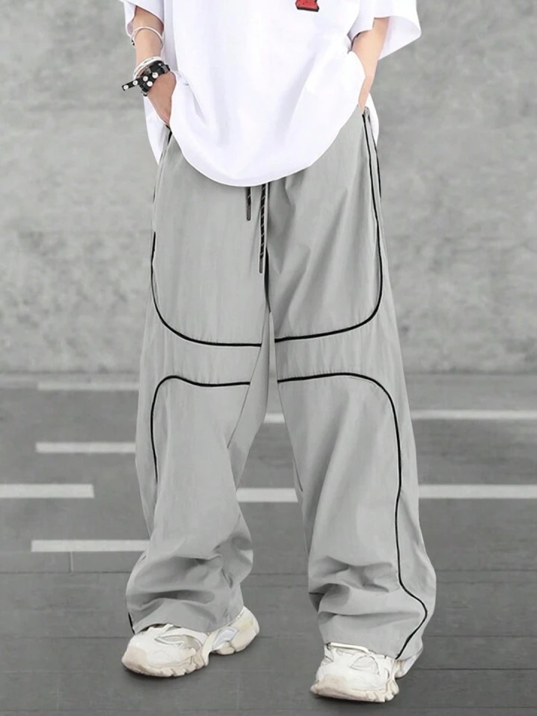 

TABADTOD Women Relaxed Loose Fit Trousers, Grey