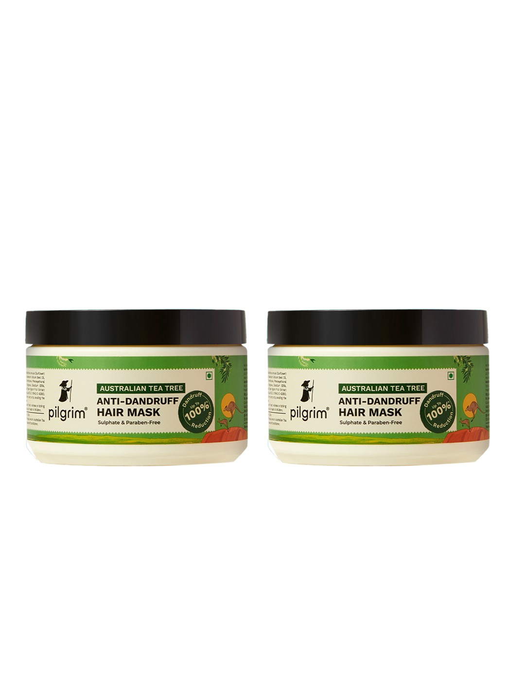 

Pilgrim Set of 2 Australian Tea Tree Anti-Dandruff Hair Mask - 200 g each, Green