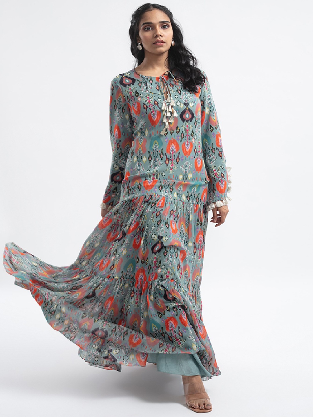 

PS PRET BY PAYAL SINGHAL Floral Printed Georgette Maxi Dress, Blue