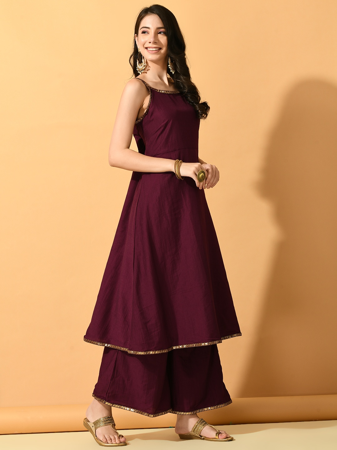 

KALINI Women Empire Gotta Patti Kurta with Palazzos, Violet