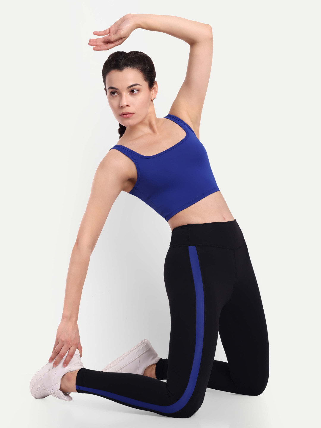 

So What Square Neck High-Rise Crop Top And Tights, Blue