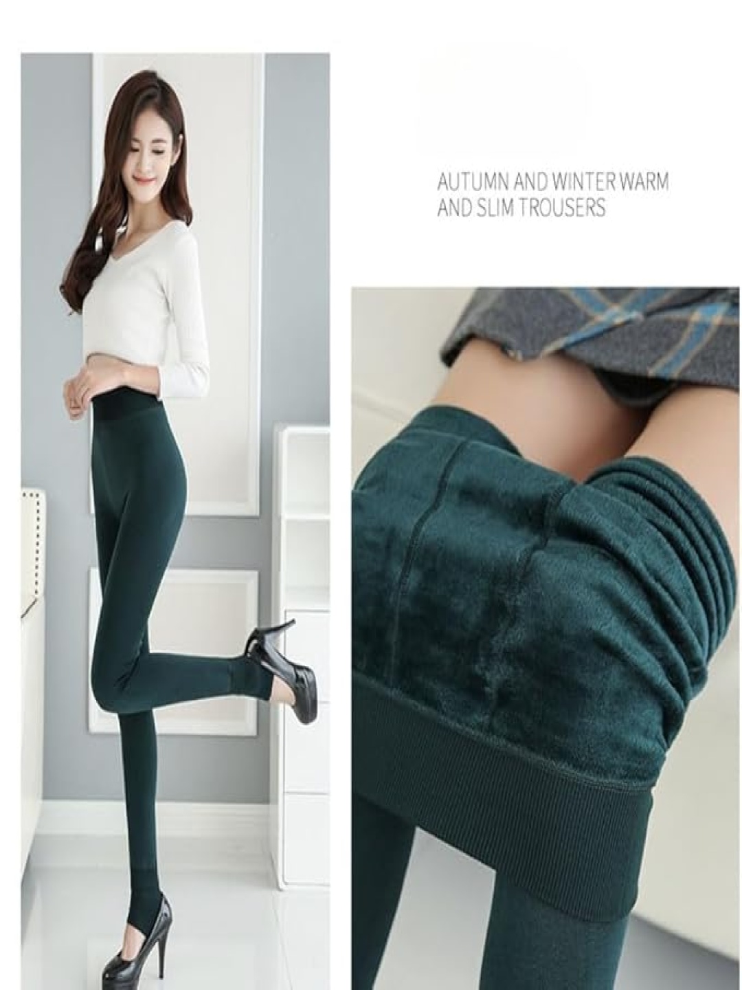 

BRACHY Women Thermal Ankle Length Winter Leggings, Green