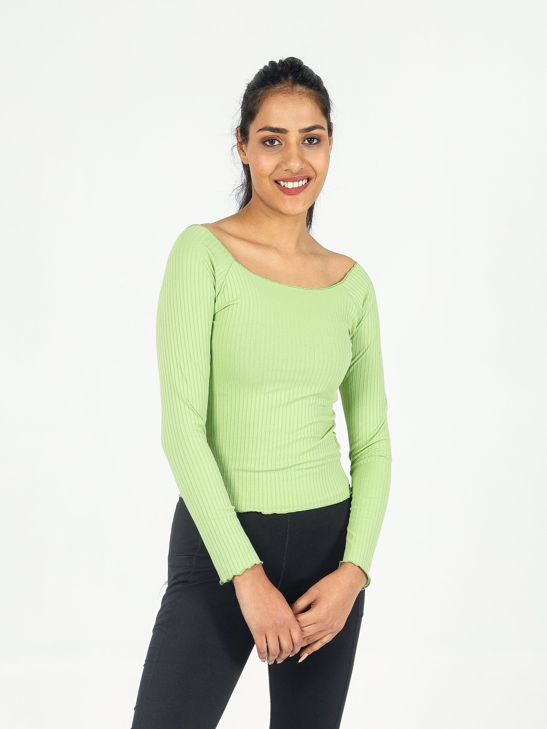 

Redamancii Women Cold-Shoulder Top, Olive