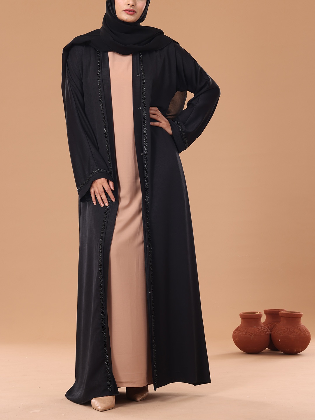 

Only Modest Pearl Embellished Abaya, Black