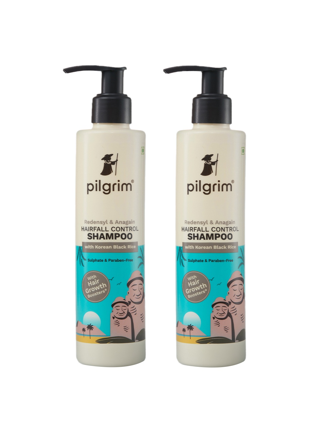 

Pilgrim Set of 2 Redensyl & Anagain Hairfall Control Shampoo - 200 ml each, Teal