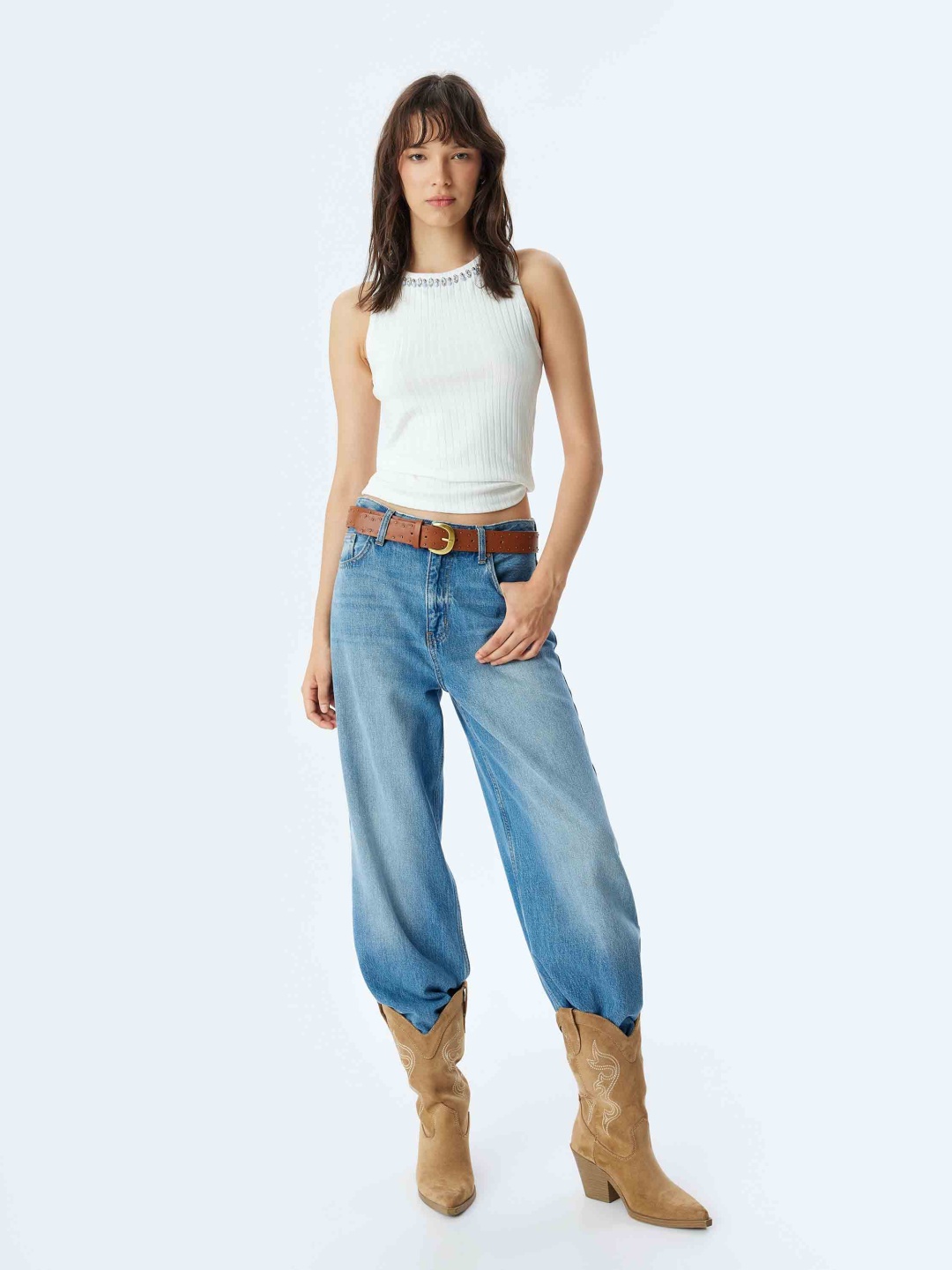 

Koton Embellished Round Neck Top, White