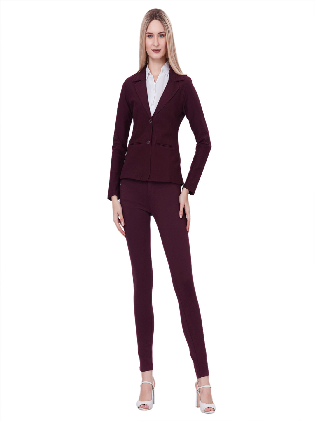 

Blum Denim Notched Lapel Long Sleeves Single Breasted Casual Blazer, Brown