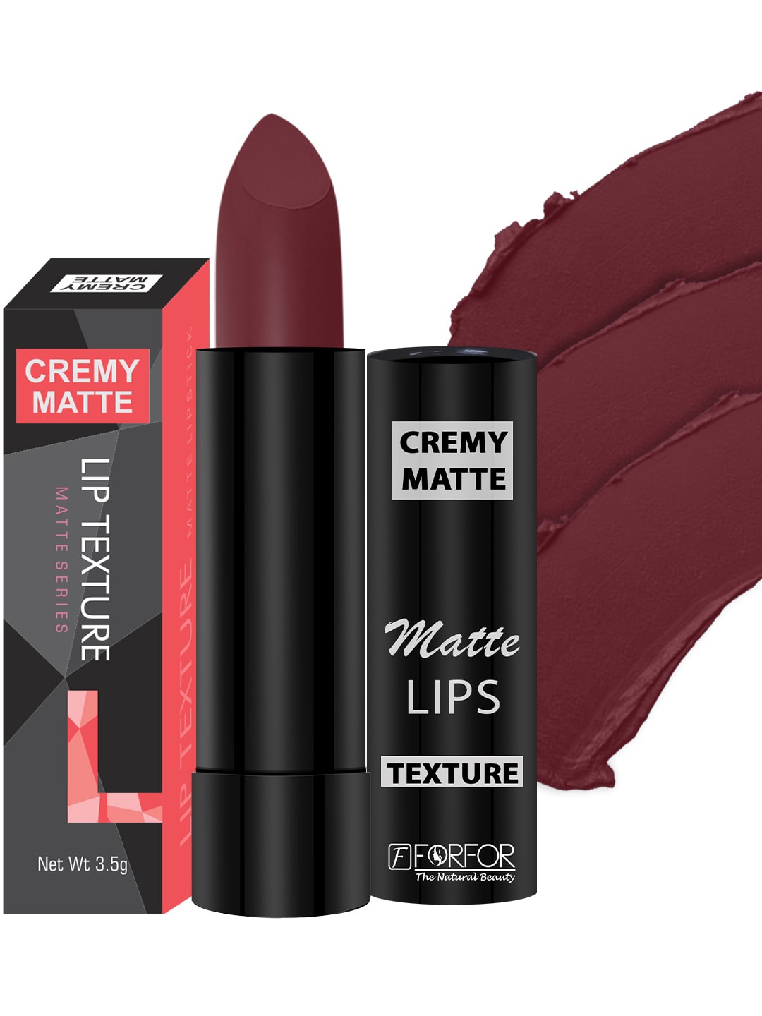 

FORFOR Cremy Matte Long Lasting Lipstick - 3.5g - Tan Red 80, Burgundy