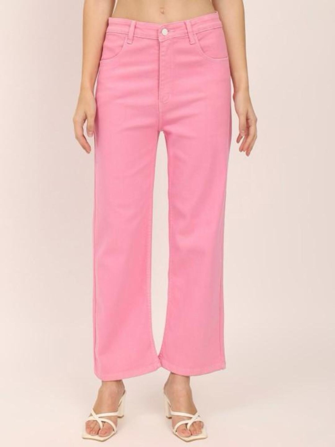 

Perfect Outlet Women Straight Fit High-Rise Stretchable Jeans, Pink