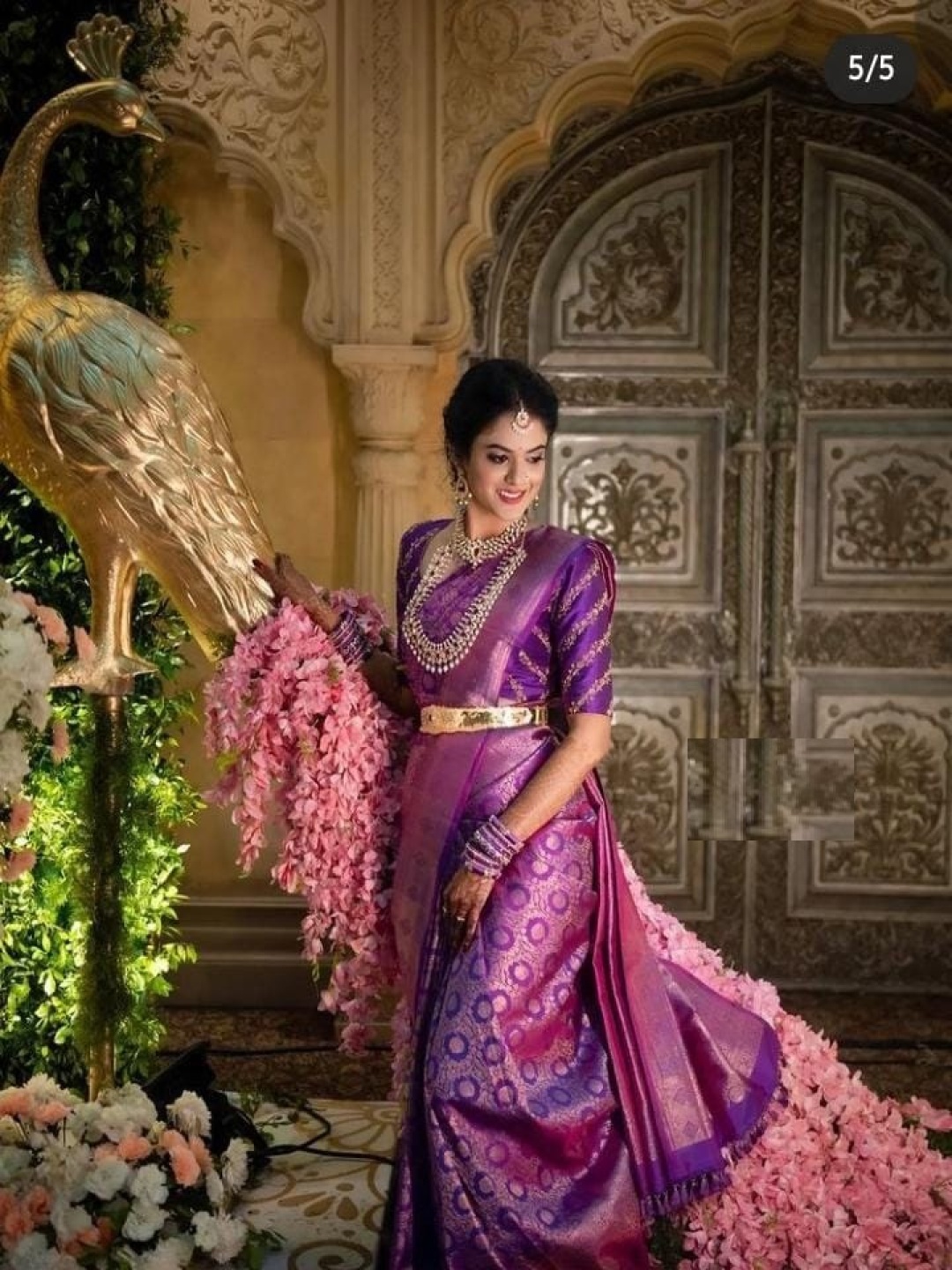 

Kriyansh Ethnic Motifs Zari Kanjeevaram Saree, Purple
