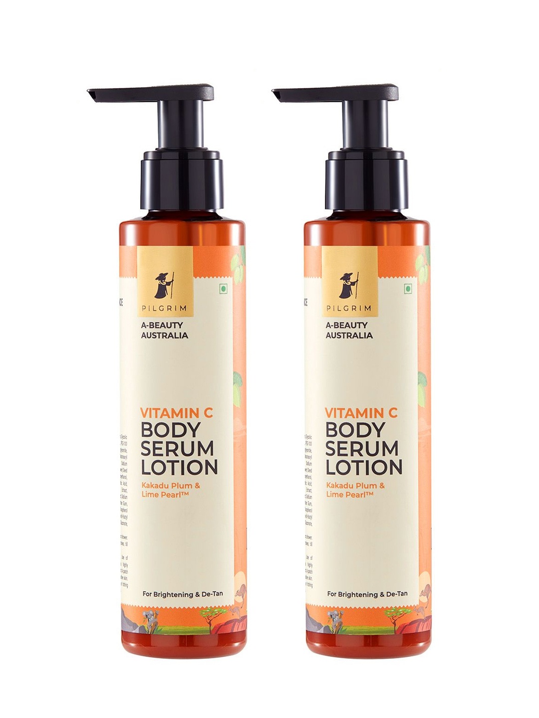 

Pilgrim Set Of 2 A-Beauty Australia Vitamin C Body Serum Lotion - 150ml Each, Orange