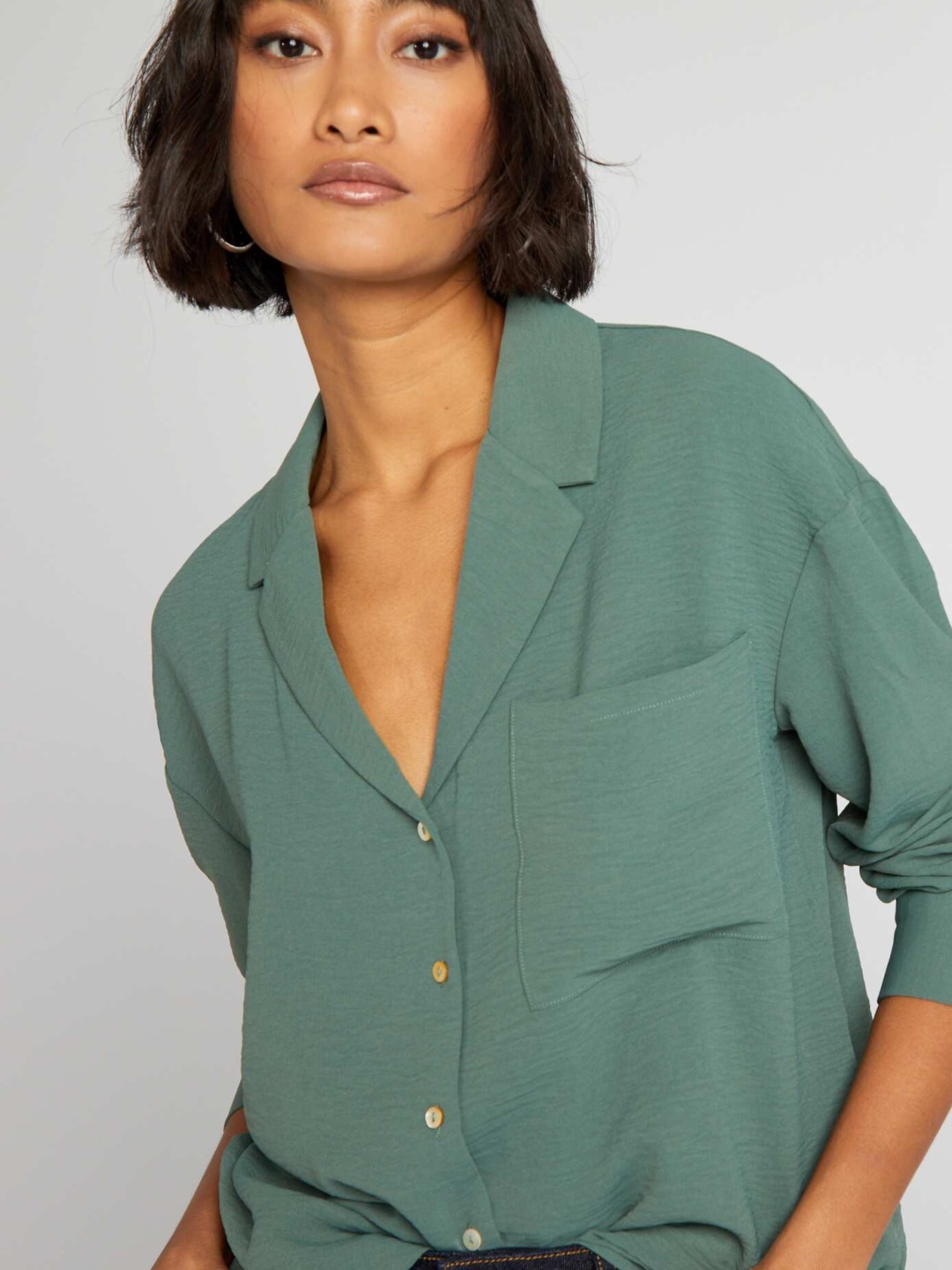 

KIABI Women Opaque Casual Shirt, Green