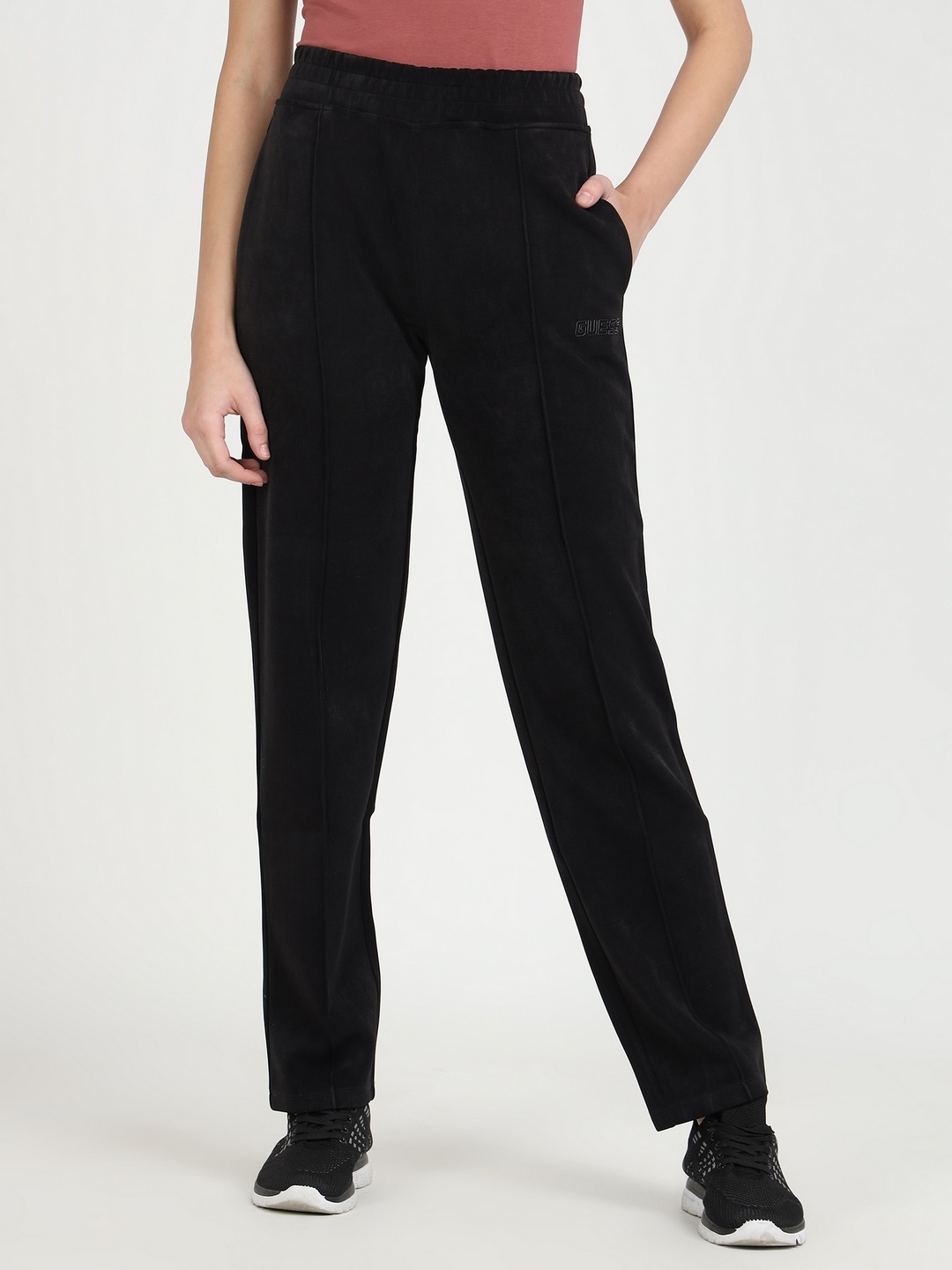 

GUESS Women Mid-Rise Track Pants, Black