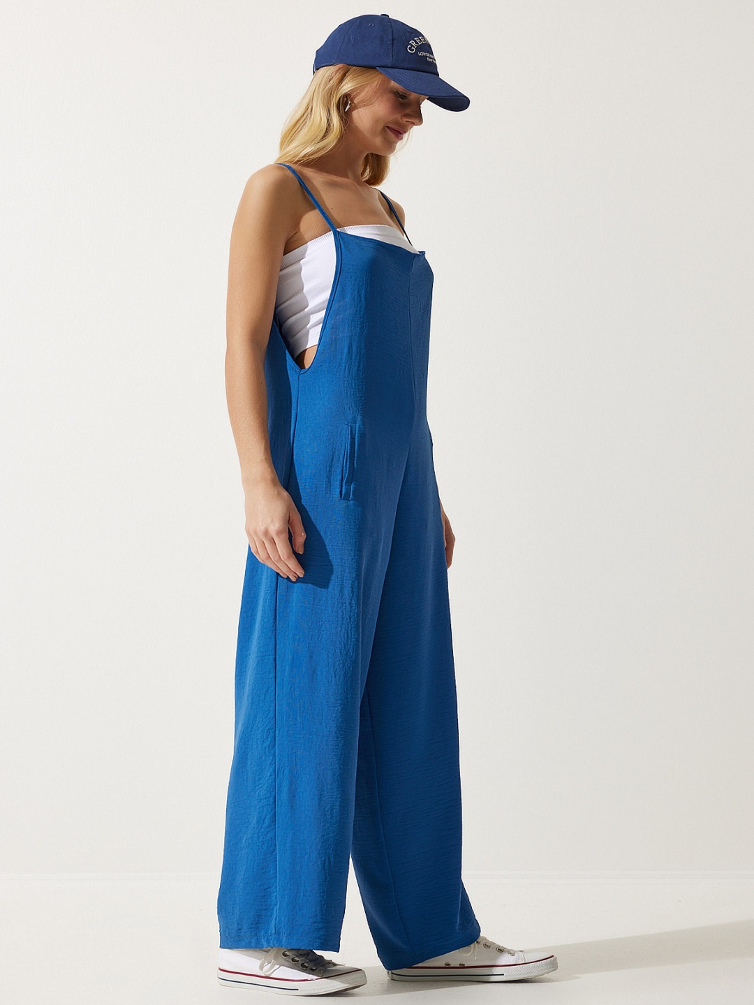 

Happiness istanbul Shoulder Straps Basic Jumpsuit, Blue