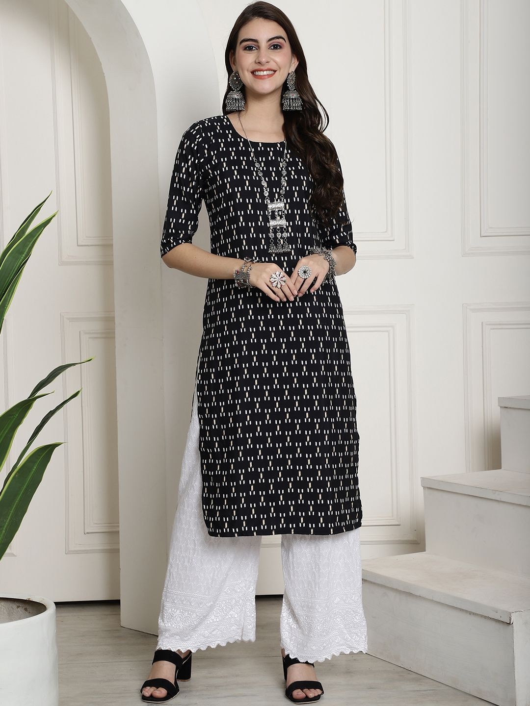 

7Threads Women Ethnic Motifs Printed Floral Crepe Kurta, Multi